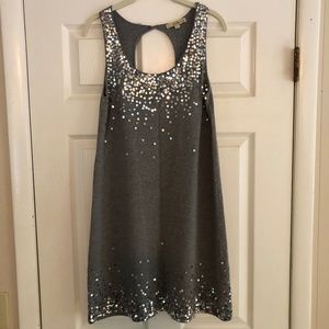 Twenty one sequined dress, gray with silver, size large